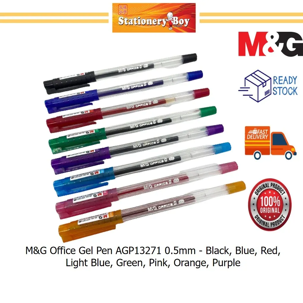 M&G Office G Gel Pen AGP13271 0.5mm / Pen Dakwat Gel - Black, Blue, Red, Light Blue, Green, Pink, Orange, Purple