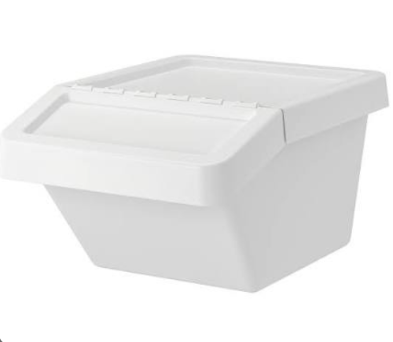SORTERA Waste sorting bin with lid, white, 37 l