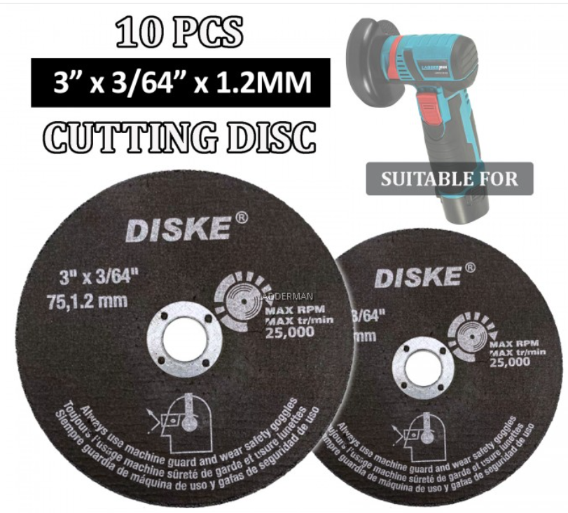 GD23 10PCS 3" X 3/64" X 1.2MM CUTTING DISC CIRCULAR RESIN GRINDING WHEEL SAW BLADE CUTTING WHEEL DISC FOR METAL CUTTING