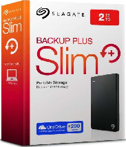 Seagate Backup Plus Slim Portable External Hard Disk, 2TB