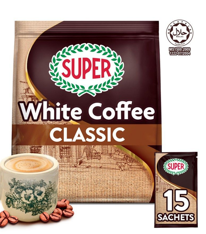Super 3 in 1 Charcoal Roasted White Coffee Classic (15 x 35g)