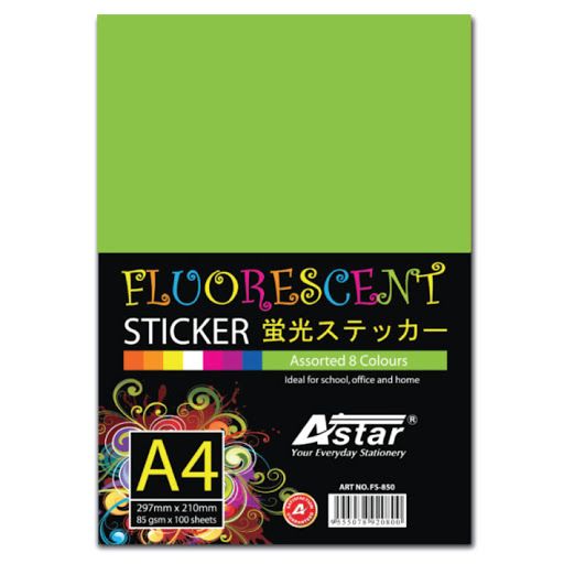 Astar Fluorescent Sticker Green 50 pieces