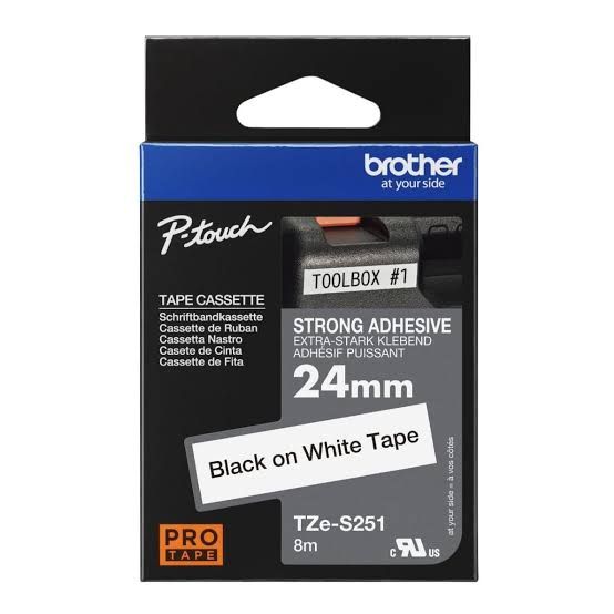 BROTHER 24MM TAPE (BLACK ON WHITE) 8M/ROLL