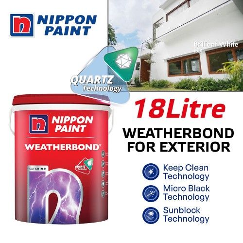 Nippon Paint Weatherbond Water-Based Paint For Exterior 18L