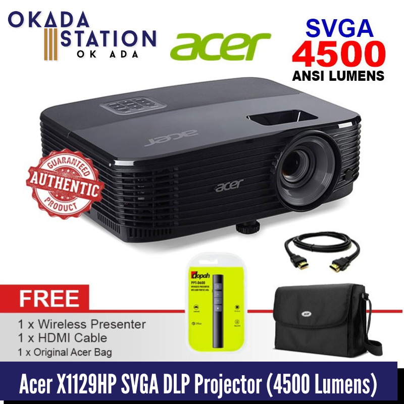 Acer X1129HP SVGA 4500 Lumens DLP Projector (1 Set) / Acer Projector / Super Video Graphics Array (SVGA) / Data Loss Prevention(DLP) / 4500 Lumens / DLP Projector / High Lumens Projector / Projector / X1129HP