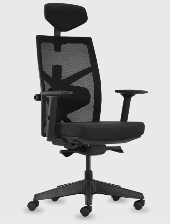 *MERRYFAIR CHAIR - HIGH BACK CHAIR WITH ARMREST (TUNE 1) (Grey)
