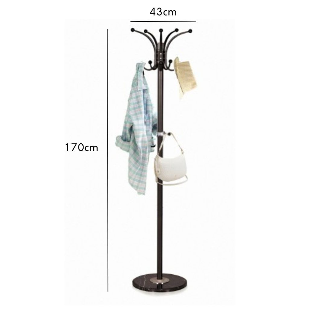 Stand Metal Hanging Pole Rack Clothes Hanger - Black