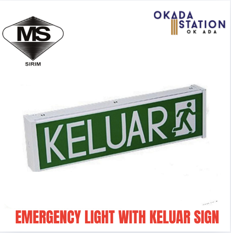 OK EMERGENCY LIGHT / KELUAR SIGN / LED Flashing Out keluar Sign Sign BE1ST 101B (Sirim Fire Approved) & ( BOMBA APPROVED )