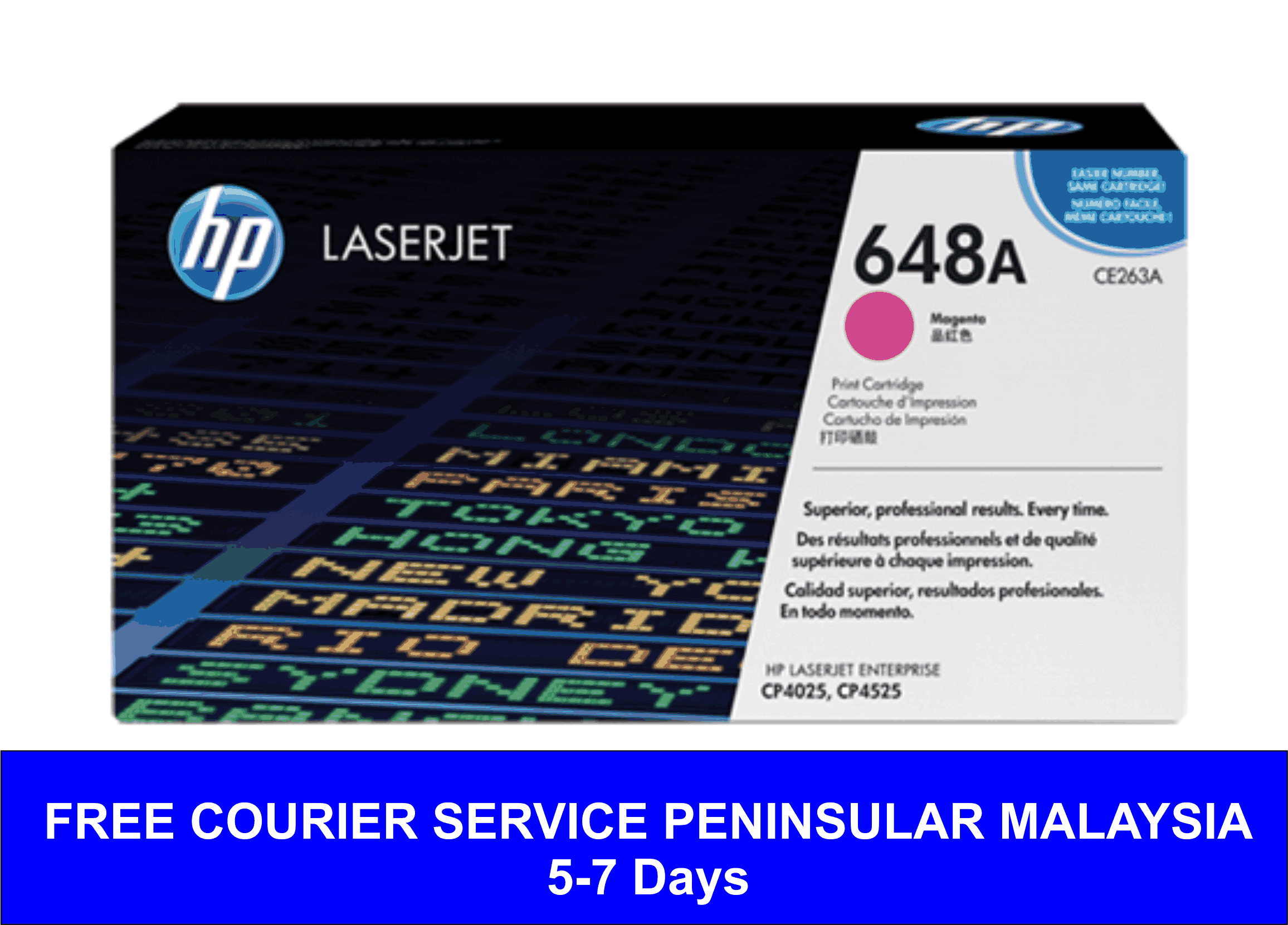 HP 648A Magenta Original LaserJet Toner Cartridge (CE263A)