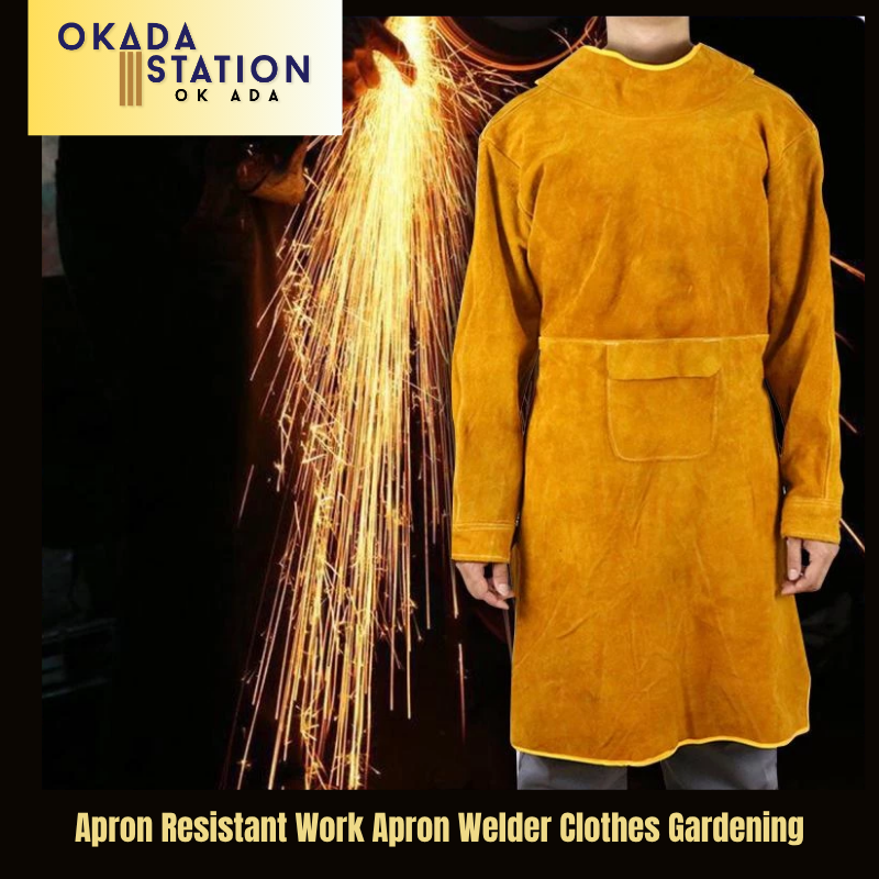 OKADA Apron Resistant Work / Apron Welder Clothes Gardening / Apron Carpenter/ Apron with Neck Sleeve