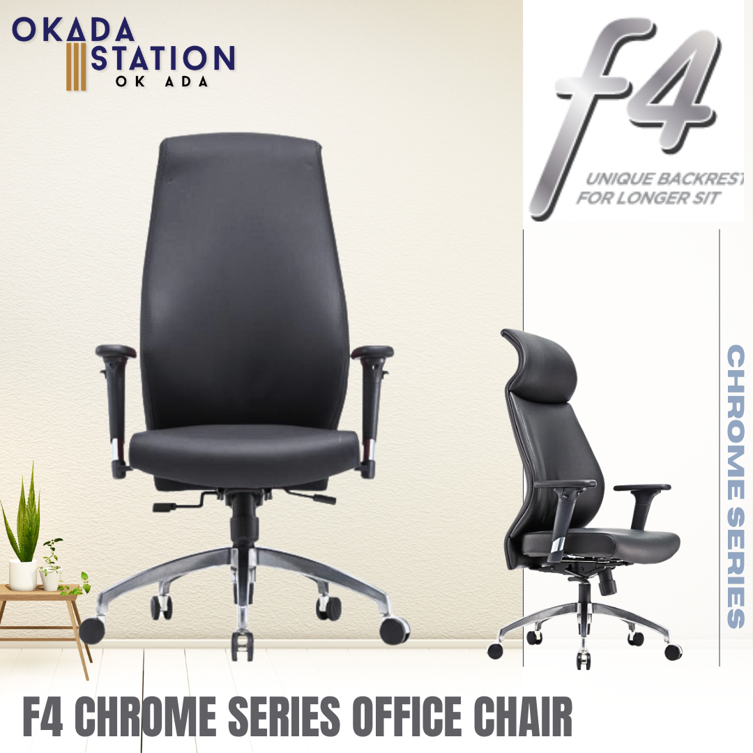 CLASSIC CHAIR F4 PU LEATHER ERGONOMIC OFFICE CHAIR WITH ALUMINIUM LEG - ALL MODEL / CLASSIC CHAIR / F4 SERIES / ERGONOMIC EXECUTIVE CHAIR / F4 PU LEATHER OFFICE CHAIR / EXECUTIVE OFFICE CHAIR / ERGONOMIC OFFICE CHAIR / CHROME SERIES / OFFICE CHAIR / CHAIR