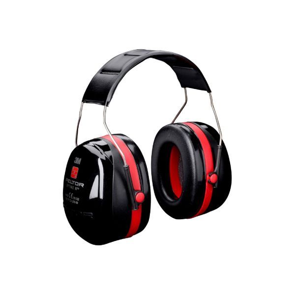 3M™ PELTOR™ Optime™ III Earmuffs H540A-411-SV, 34 dB,  Black/Red, Headband