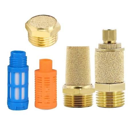 FLAT Brass Silencer Air Compressor Silent Brass Exhaust Flat Long Adjustable Muffler Air Gas Pneumatic Fittings