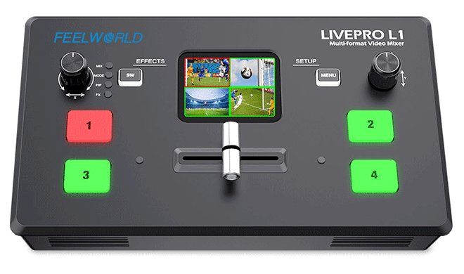 LIVEPRO L1 V1 Multi Camera Video Mixer Switcher 4 HDMI Input Live Stream