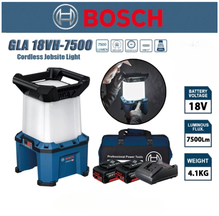 BOSCH GLA 18VH-7500 CORDLESS JOB SITE LIGHT WORK LIGHT 7500 LUMENS (PACKAGE)