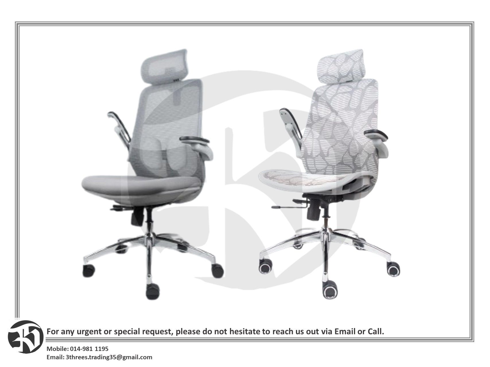 Alterseat LIV-10/LIV Prime Foldable Armrest & Ergonomic Netting Mesh Chair