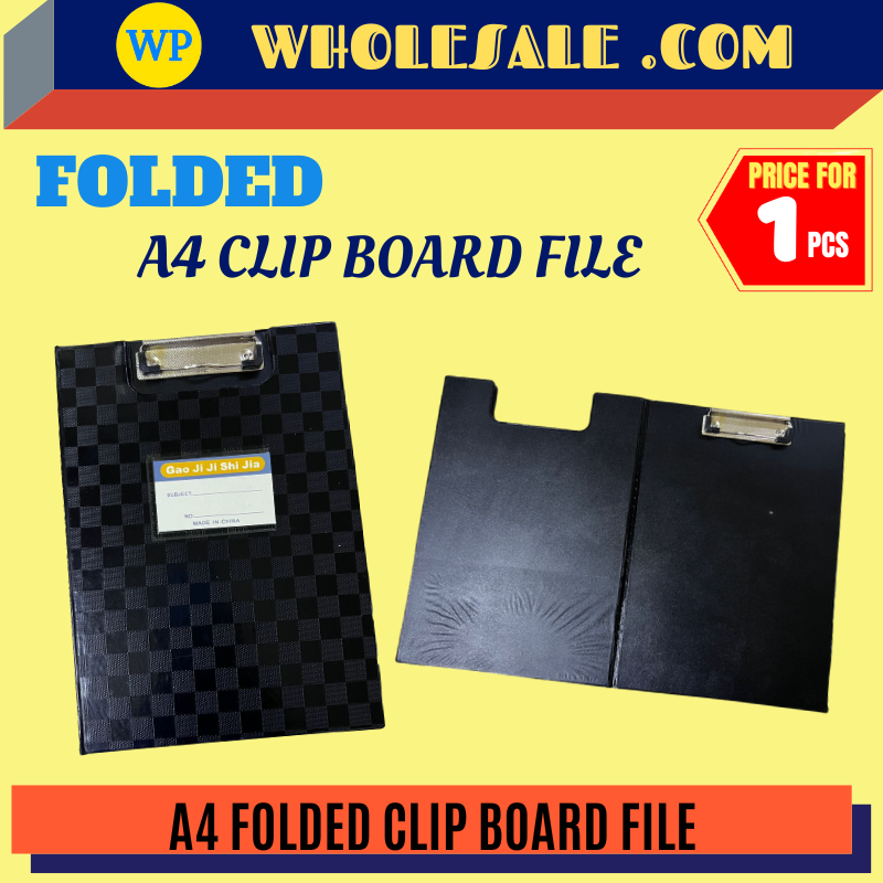A4 PVC FOLDED Clipboard File (CLIP BOARD)-BLACK / CLIPBOARD / A4 CLIPBOARD / FILE