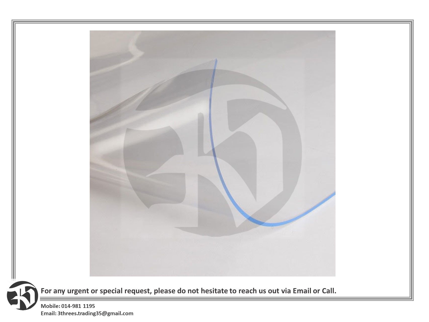 PVC Rigid Clear Sheet A3 0.8mm Thickness