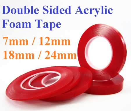 LUXOR Double Sided Acrylic Foam Tape (7mm/12mm/18mm/24mm) 8 Meter*Extra holding power/Sunproof