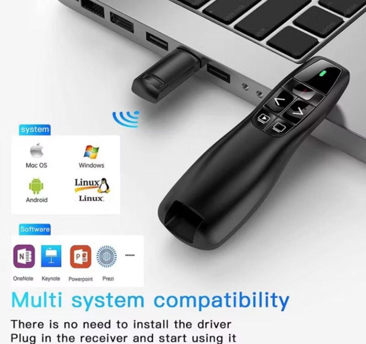 NA Wireless USB Presenter Red Laser Pointer 2.4GHz Remote Control PowerPoint PPT Presentation (China Model)