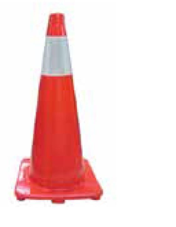 TRAFFIC CONE 30 inch 75cm Rubber base 3Kg Cw Reflective strips collar and TM Logo Safety