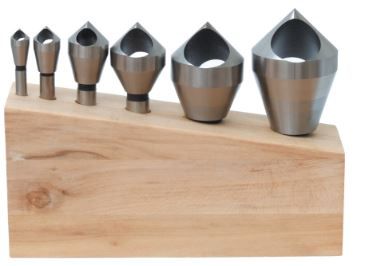 Sherwood Countersink Set, Countersink, Straight Shank, Set of 6, Cobalt High Speed Steel, Bright SHR0209020B