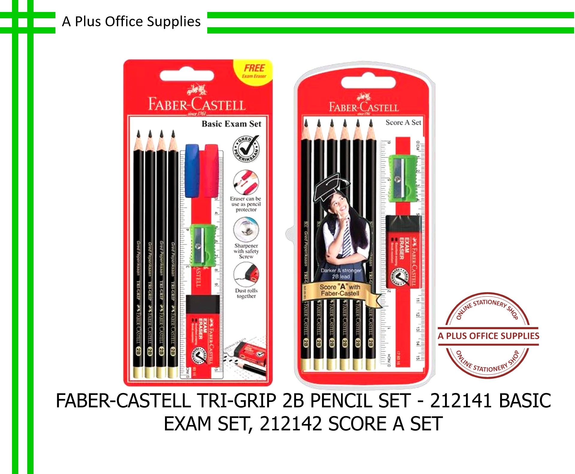 FABER-CASTELL Tri-Grip 2B Pencil Set / Set Pensel 2B