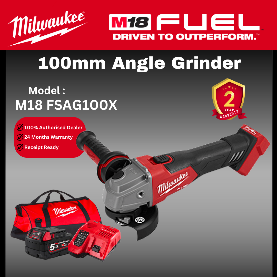 MILWAUKEE M18 100mm Grinder / Power Tools Grinders / FSAG100XB / MILWAUKEE FULL SET / Milwaukee Grinder / Milwaukee 100mm Grinder