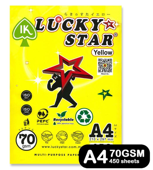 Lucky Star A4 Paper 70GSM 450 reams