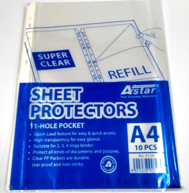 ASTAR CLEAR DOCUMENT PROTECTOR SHEET A4 013A (10'S/pack) * FAST DELIVERY & LOCAL SUPPLIER