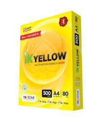 A4 Paper 80gsm IK Yellow/Indah Kiat 500 Sheet