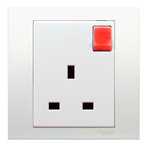 1 GANG SWITCHED SOCKET (KB15_RDWE_G11) RED CROCKER