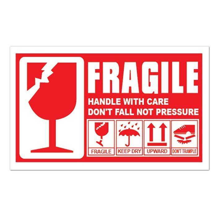 Fragile Sticker Sticker Label Fragile Tape Courier Bag Parcel Bag Carton Box 13cm*7cm(200 sticker)