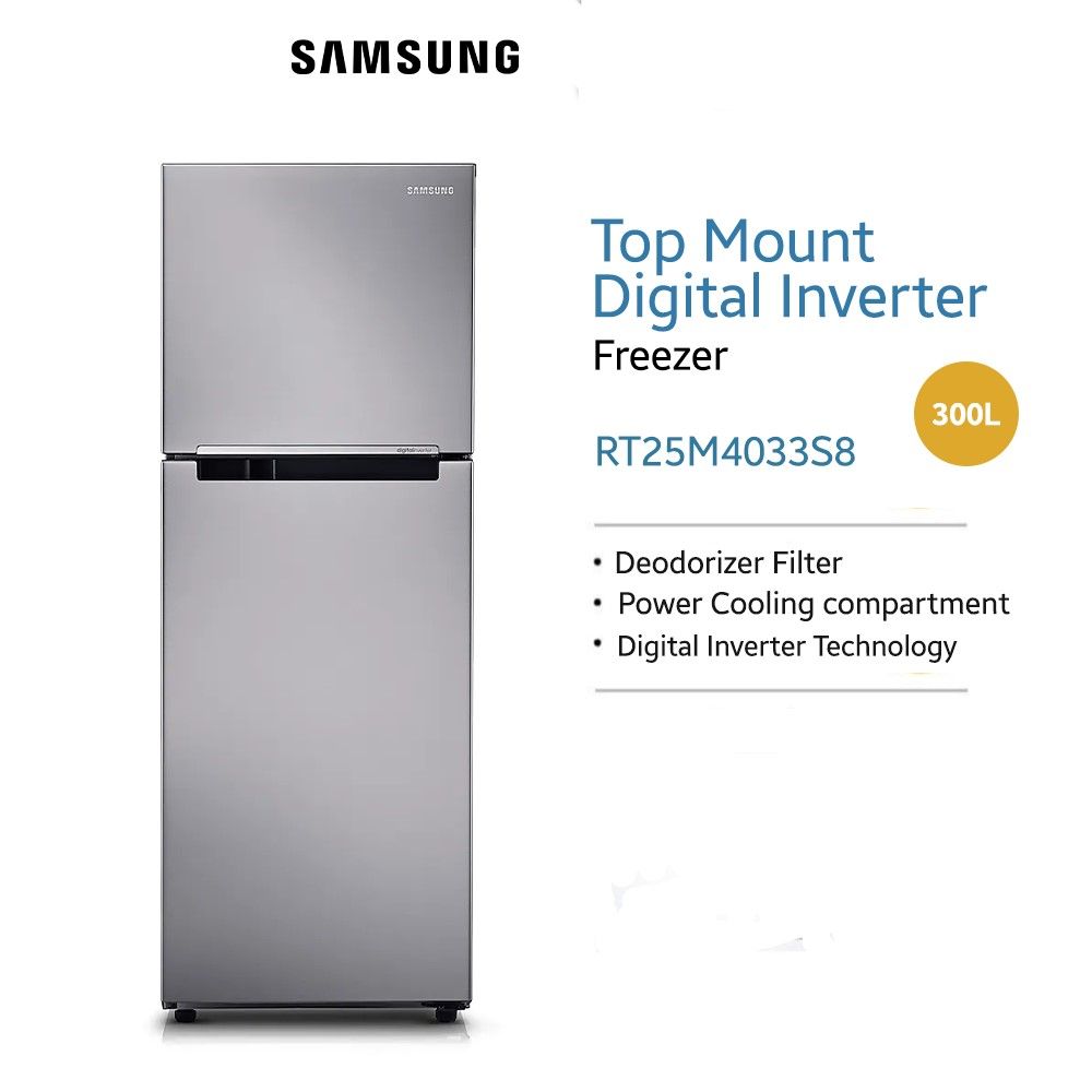 SAMSUNG *SAMSUNG 300L Inverter Top Mount Freezer Fridge/Refrigerator RT25M4033S8 | Twin-Door