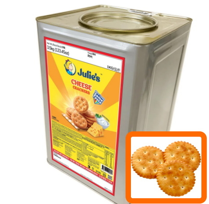 JULIE'S Cheese Crackers 3.5Kg (Tin)