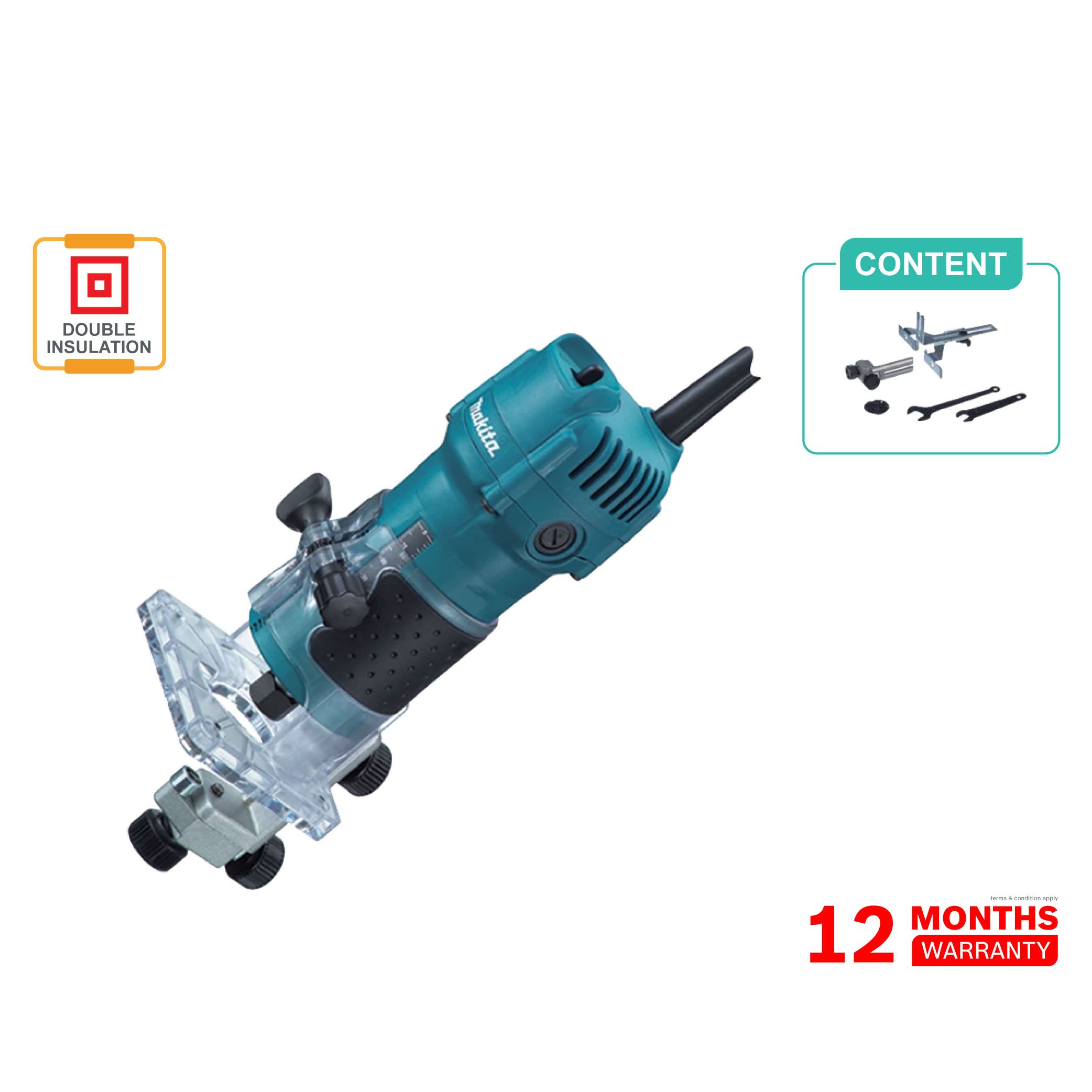 MAKITA 3709 (6mm) 1/4鈥�Trimmer
