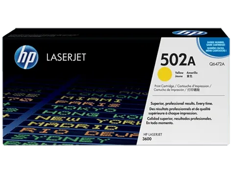 HP 502A Yellow Original LaserJet Toner Cartridge (Q6472A)