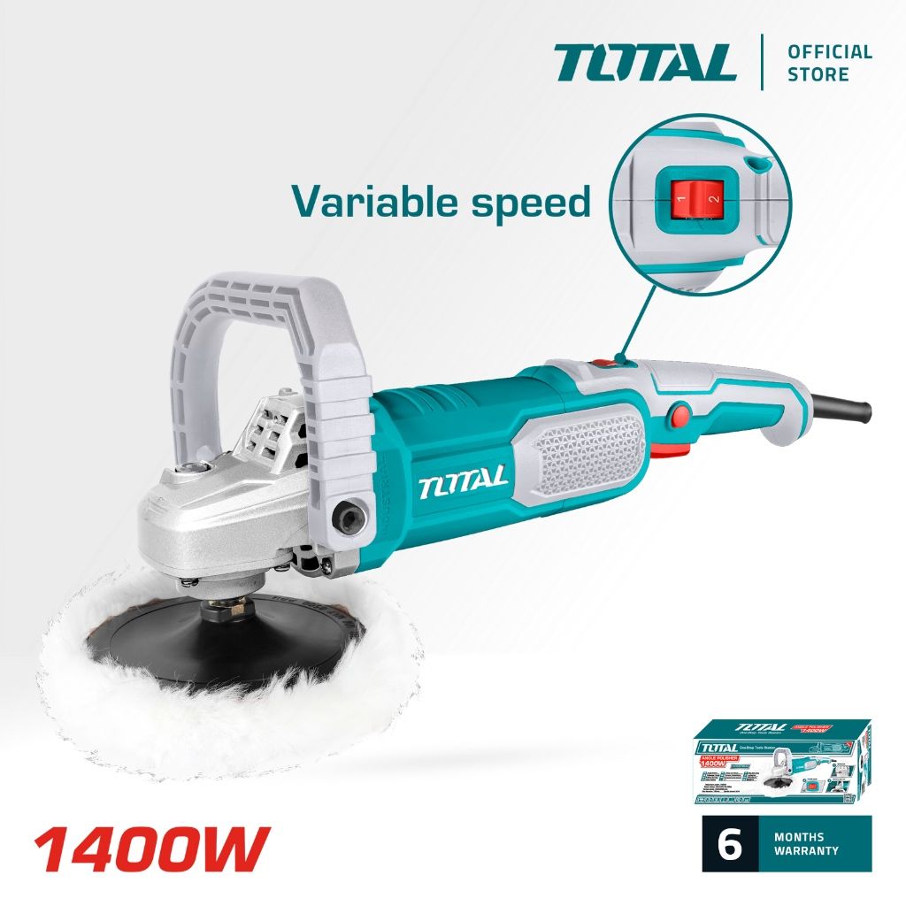 TOTAL ANGLE POLISHER (7"/1400W) WITH SPEED CONTROLLER & ALUMINIUM GEARBOX [FREE POLISHING BONNET] TP11418018