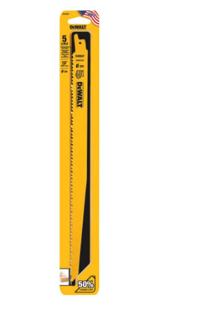 Dewalt PKT 5 RECIPROCATING SAW BLADES 12" 6 T