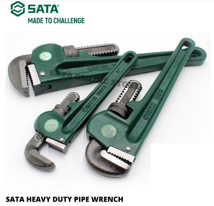 SATA HEAVY DUTY PIPE WRENCH / 8'' 10'' 12'' 14'' 18'' 24'' / ADJUSTABLE PIPE WRENCH PLUMBER SPANNER PLUMBING TOOLS