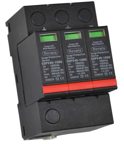 Surge Diverter, 40kA, 2 pole 1000VDC nominal Type II, without alarm contact SDPV-40-1000