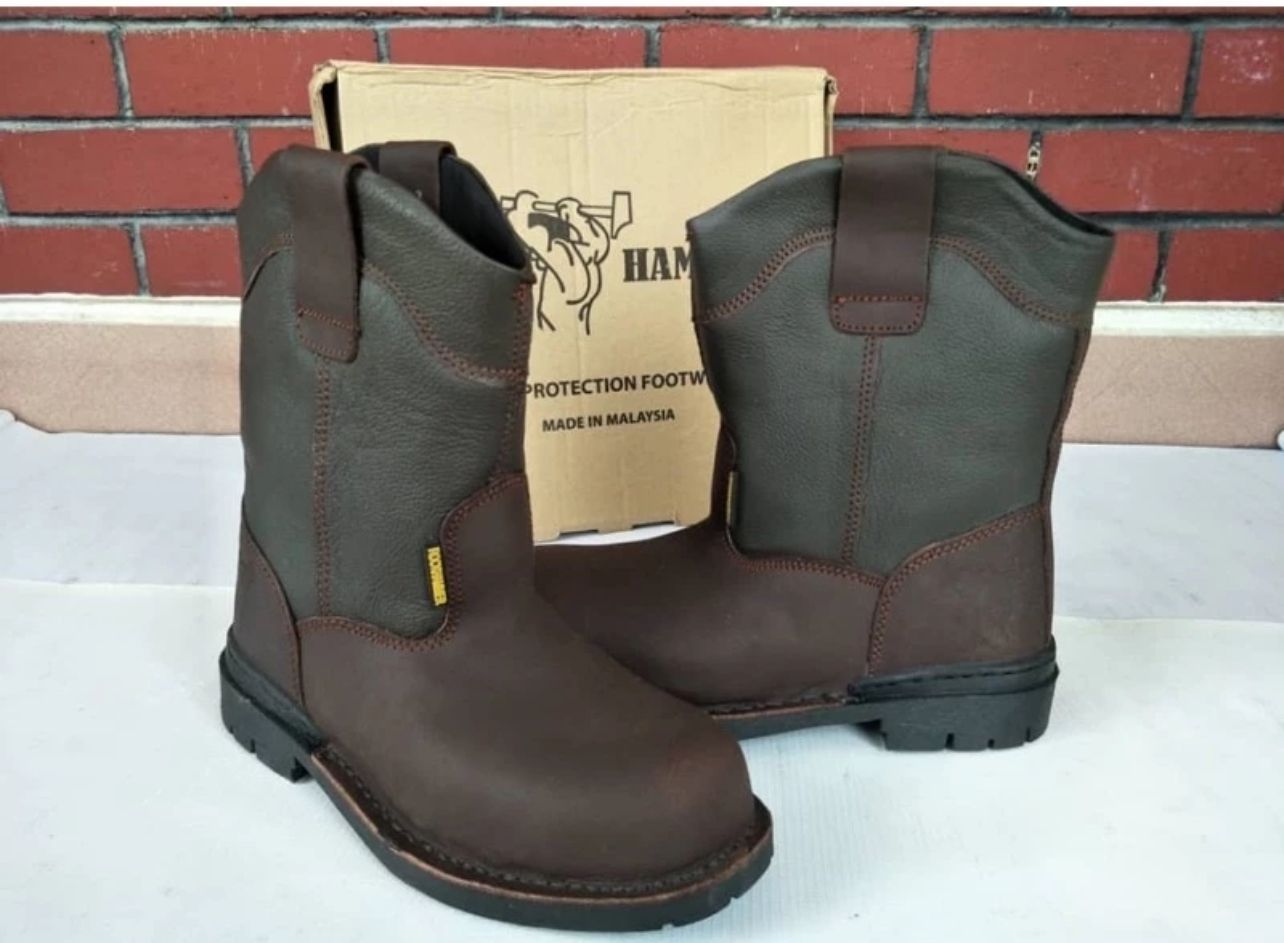 Rock Hammer Original Rock Hammer Safety Boot High Cut Leather Safety Boot 917 (OIL BROWN )