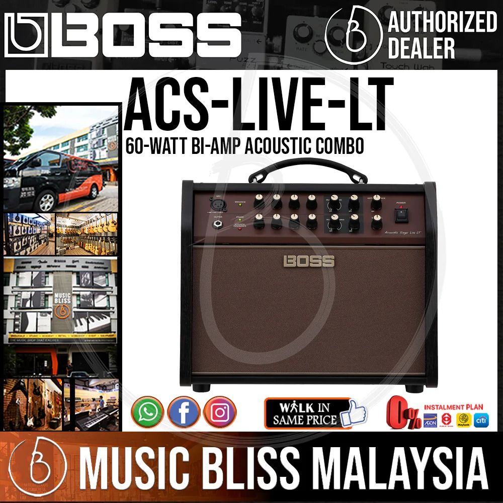 BOSS *Boss ACS-LIVE-LT Acoustic Singer Live LT 60-watt Bi-amp Acoustic Combo (ACS LIVE LT)