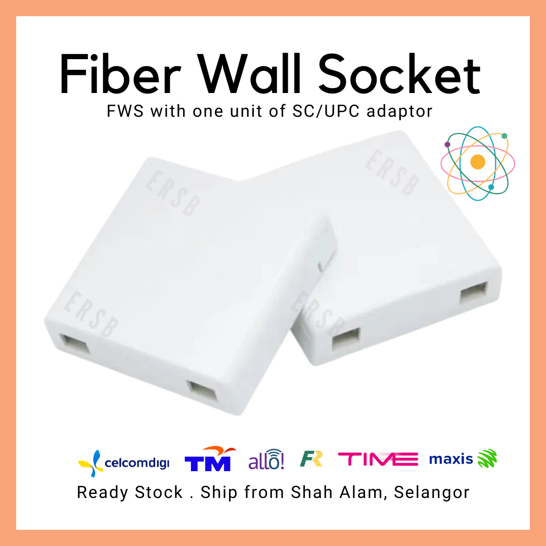 Fiber Wall Socket FWS with 1 SC/UPC adaptor