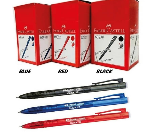 FABER CASTELL BALL PEN CLICK 0.7 - 1box/60pcs