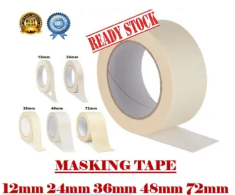 M1 Masking Tape / Tape Kertas 14 meters x (12mm/18mm/24mm/36mm/48mm)