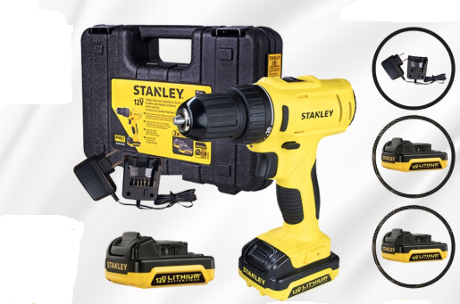 STANLEY SCD121S2K 12V Cordless 10mm Drill Driver With 2 Batteries & 1 Charger SCD121S2K-B1 (SCD121 / SCD12S2)