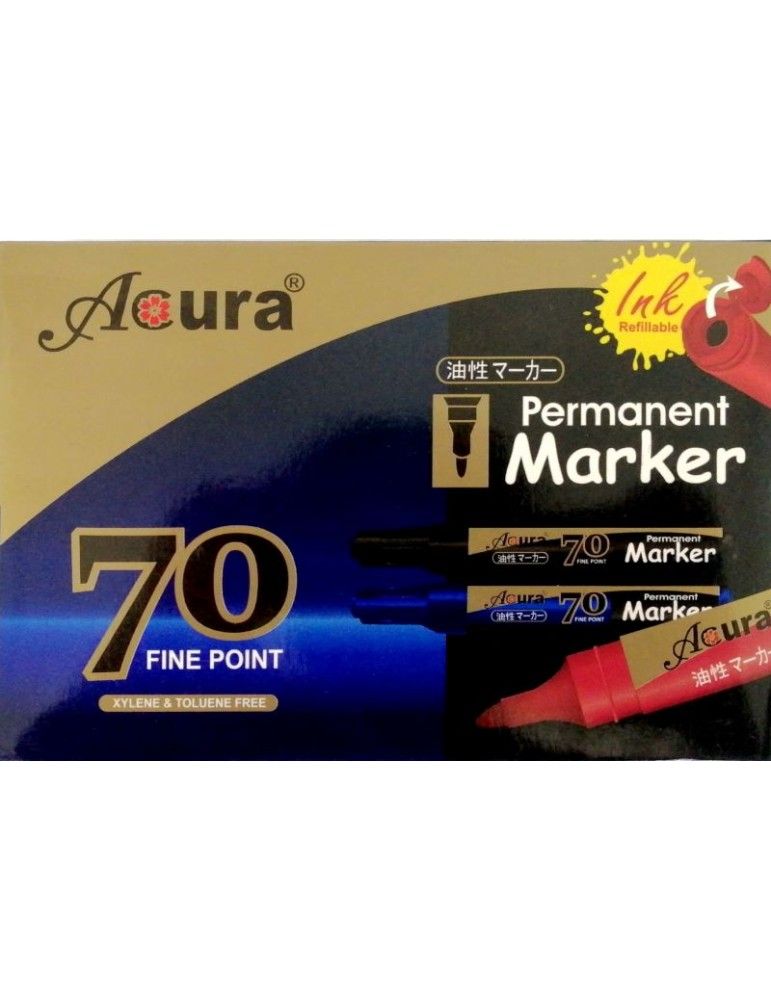ACURA PERMANENT MARKER 70 FINE POINT BLACK (12PCS)