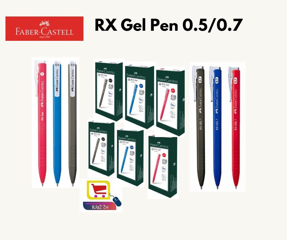 RX GEL FABER CASTELL RX GEL PEN 0.5MM / 0.7MM RTSB (,BLACK,BLUE,RED,)
