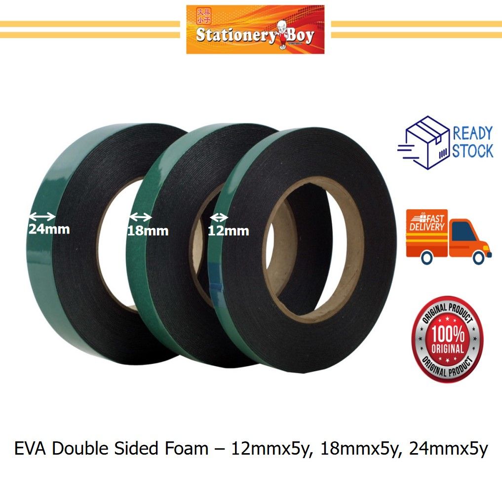 EVA Double Foam Tape / Pita Pelekat Dua Belah - 12mmx5y, 18mmx5y, 24mmx5y